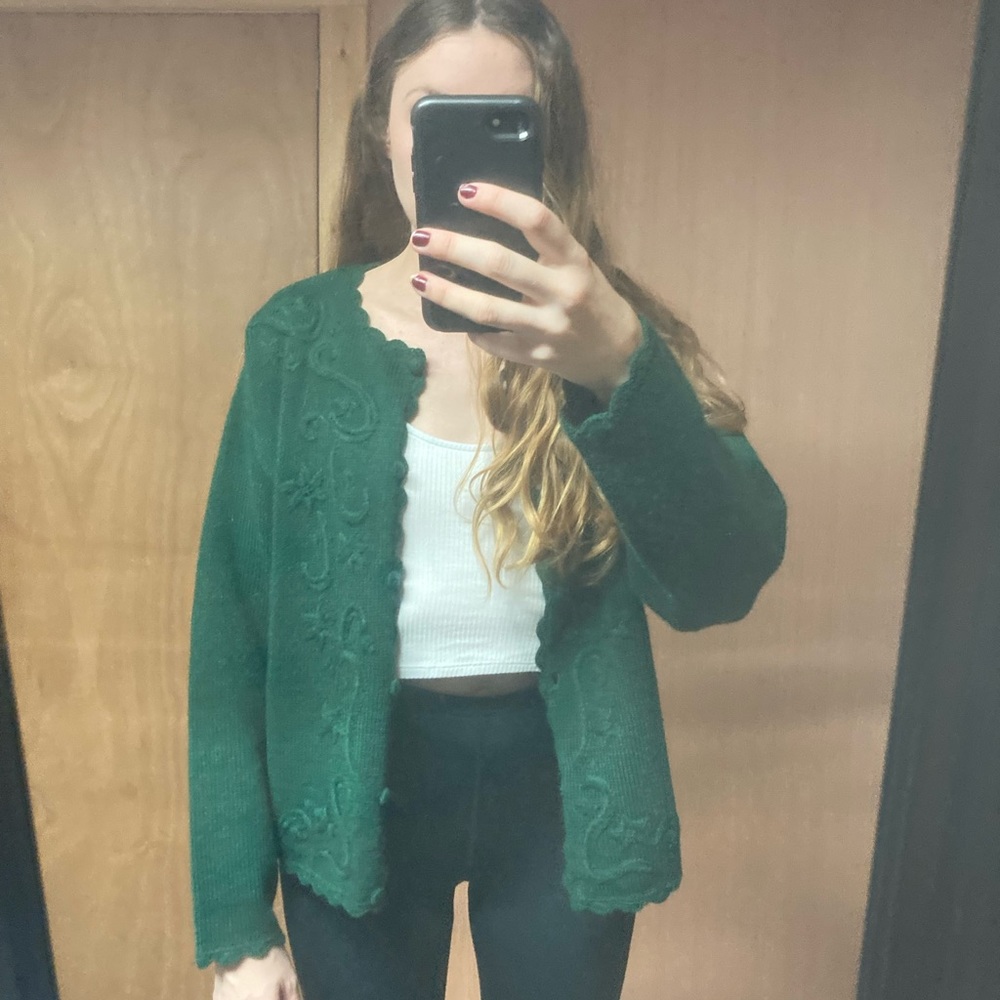 Vintage Christmas Wool Cardigan